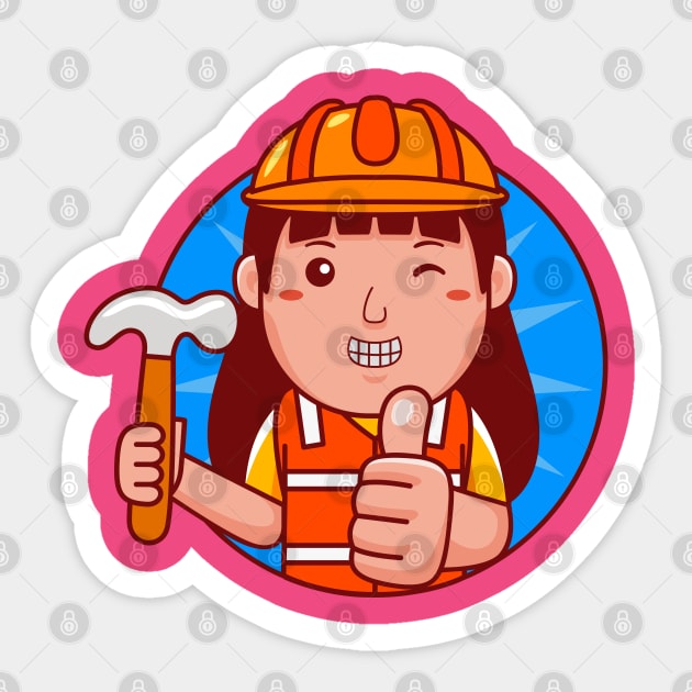 Builder Woman Sticker by MEDZ